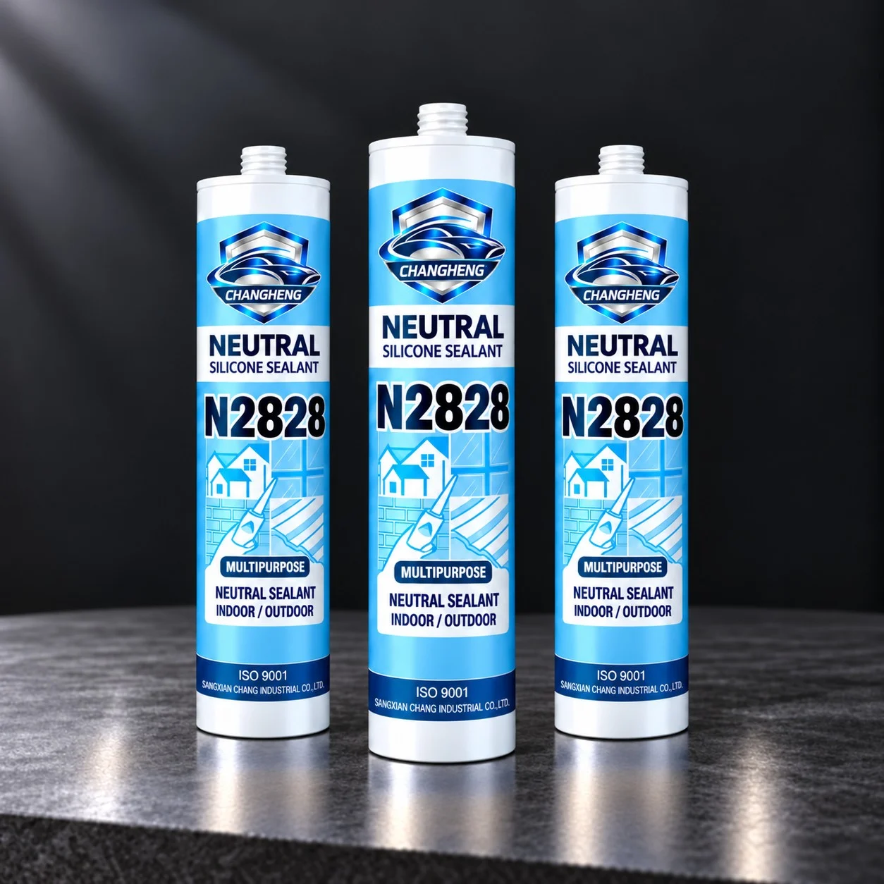Silicone Sealant in a three-package studio arrangement