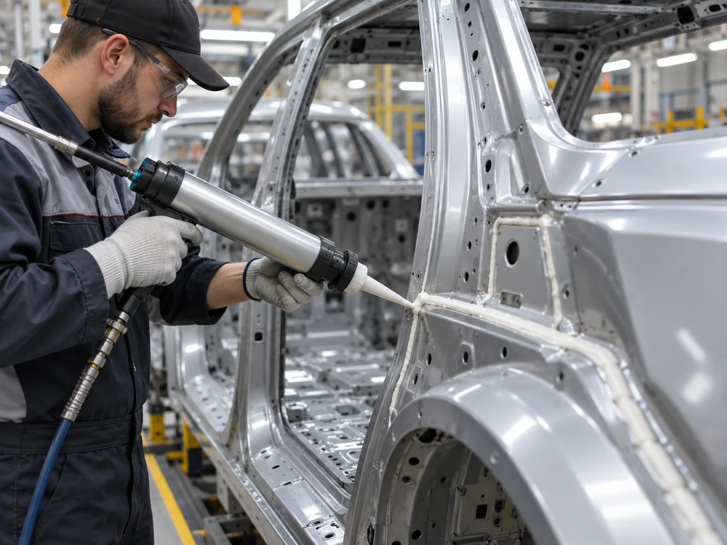 Vehicle body joints sealing application