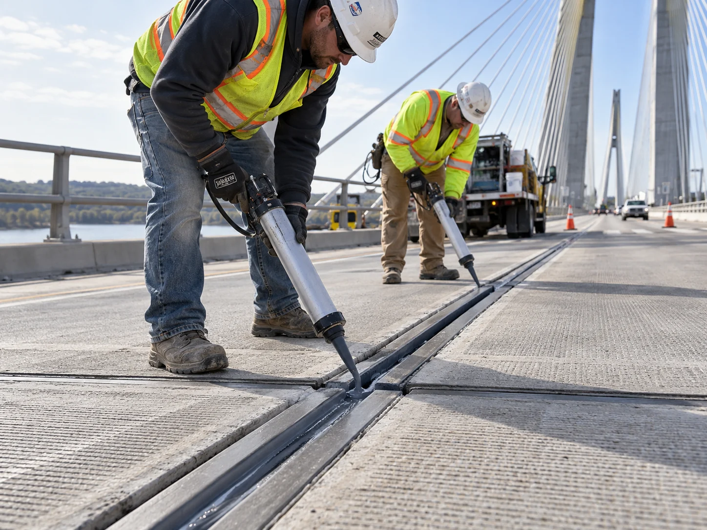 Bridge expansion joints sealing application