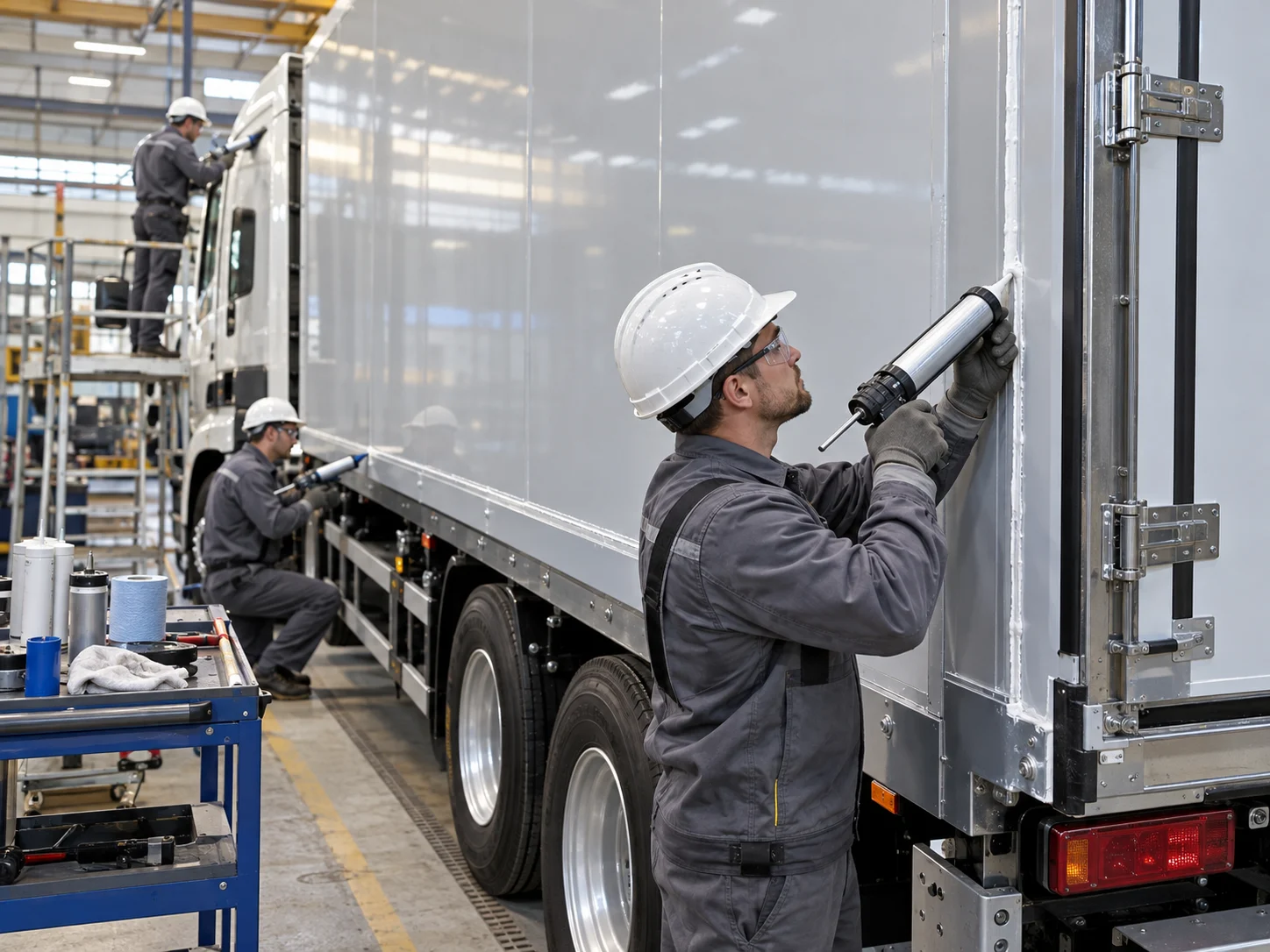 Heavy truck bodies sealing application